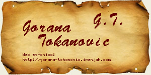 Gorana Tokanović vizit kartica
